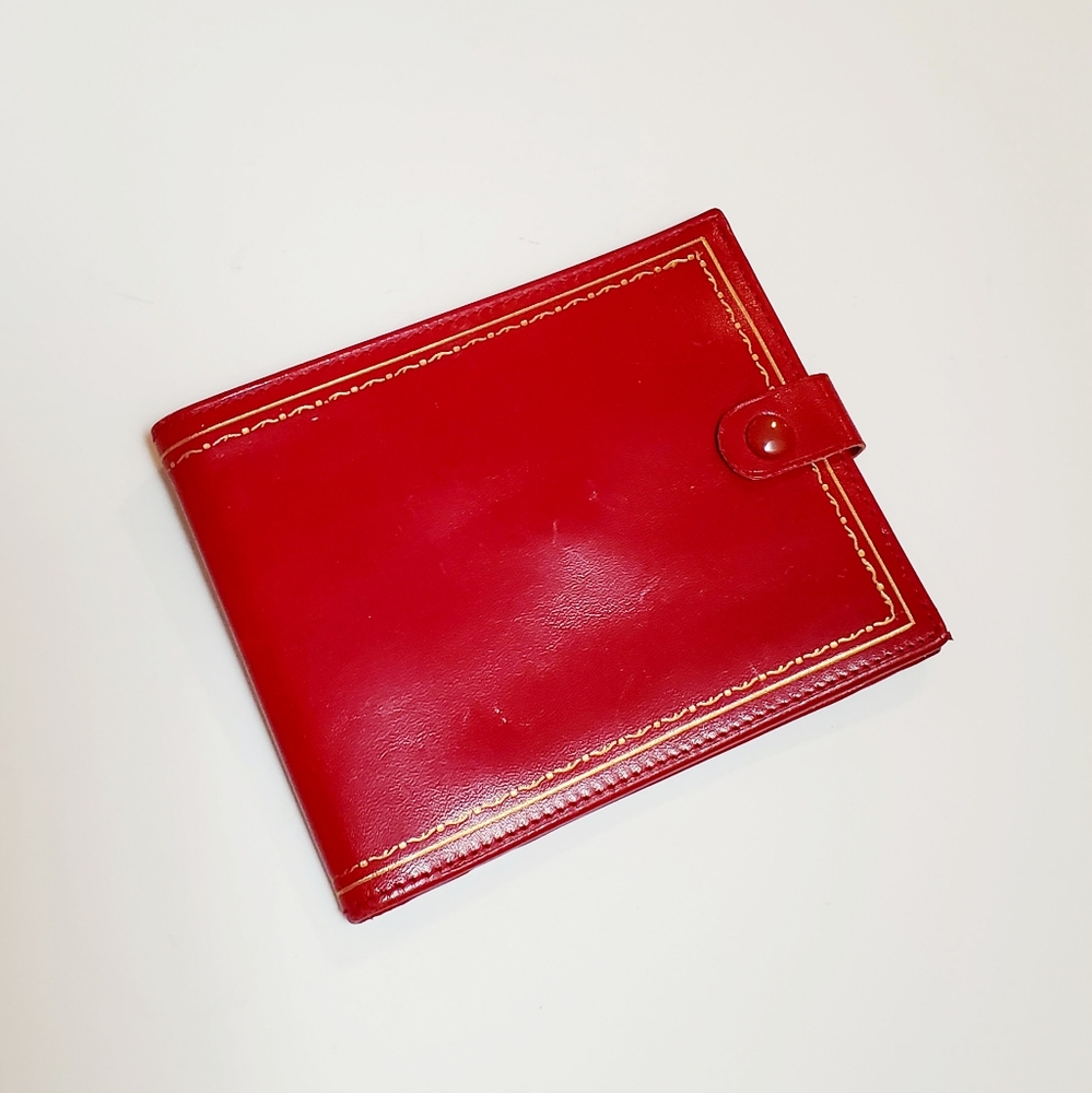 Vintage Capri Red Leather Bifold Wallet